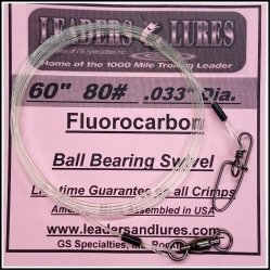 80# 60" Fluorocarbon Leader .033" Dia